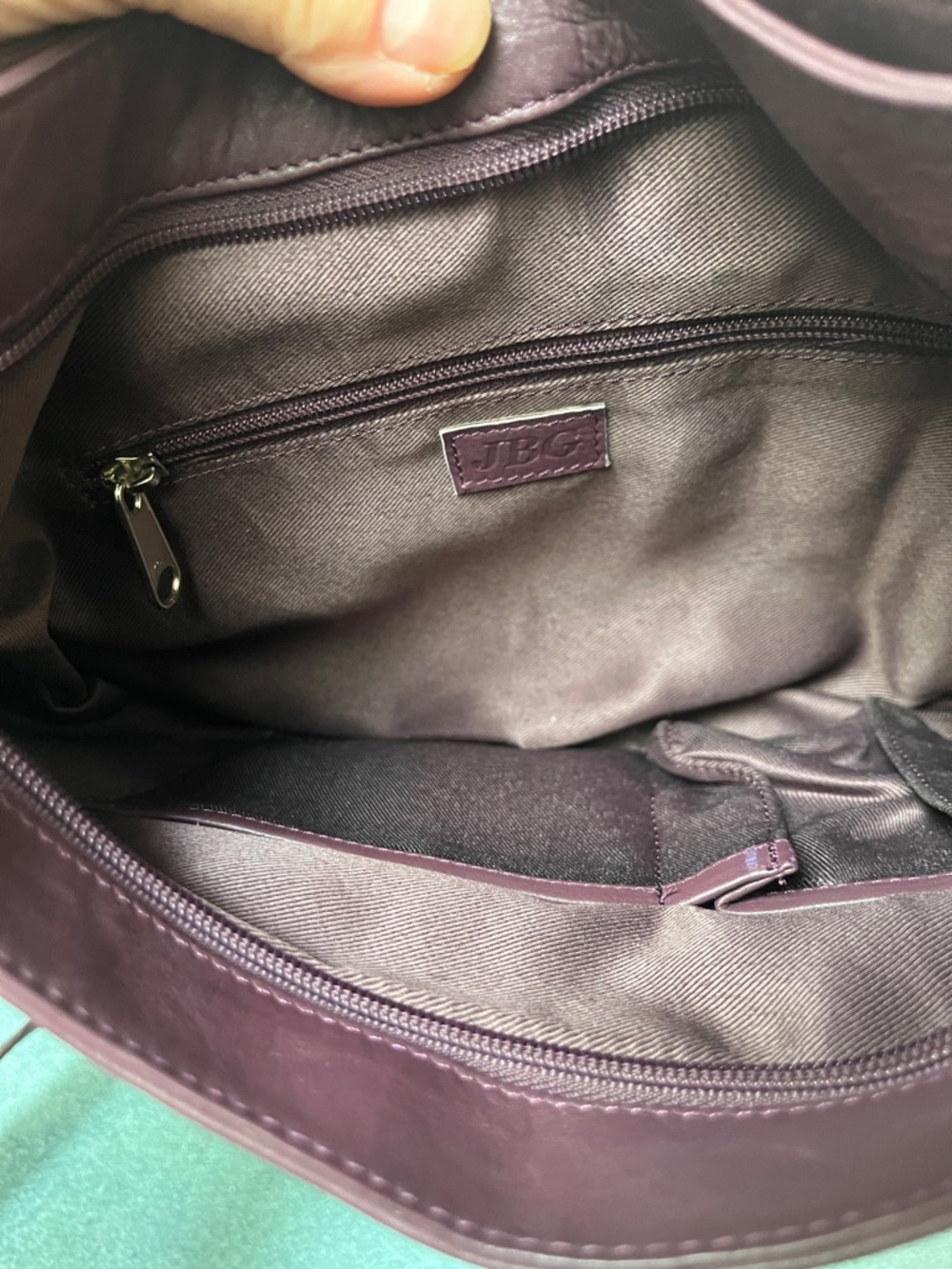 JBG International Burnished Plum Leather Bag - Picture 15 of 15